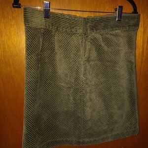 Talbots Dark Green Corduroy Mini Skirt
